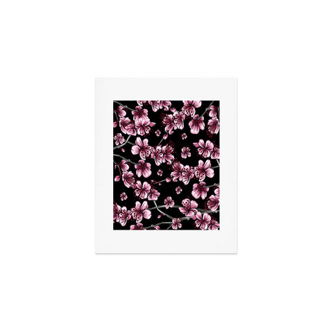 Belle13 Cherry Blossoms On Black Art Print