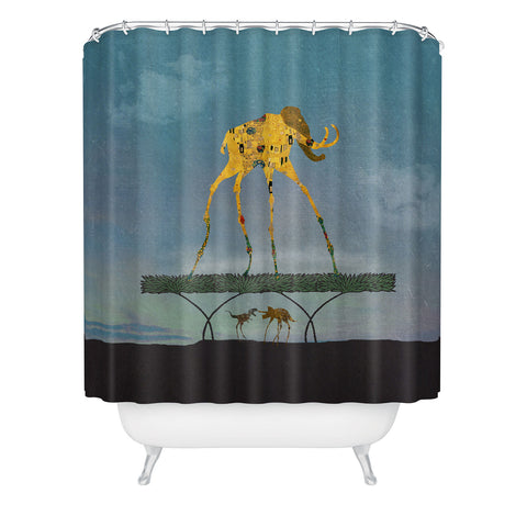 Belle13 Dalimt Prehistoric Fantasy Shower Curtain