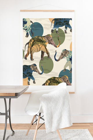 Belle13 Elephant Polka Art Print And Hanger