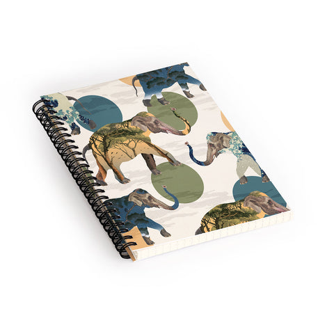 Belle13 Elephant Polka Spiral Notebook