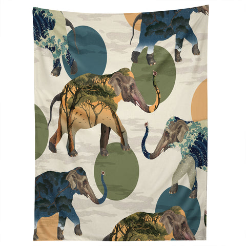 Belle13 Elephant Polka Tapestry
