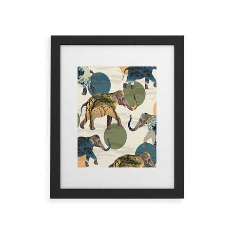 Belle13 Elephant Polka Framed Art Print