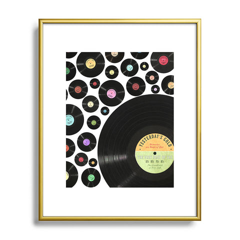 Belle13 Golden Oldies Vinyl Love Metal Framed Art Print