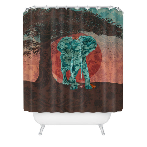 Belle13 Indian Summer With Raccoons Shower Curtain