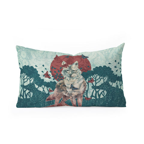Belle13 Lady Butterfly Oblong Throw Pillow