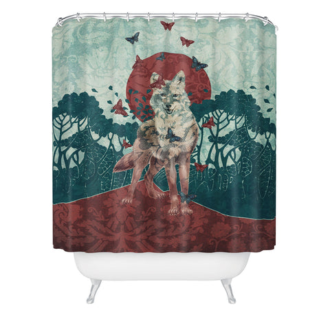 Belle13 Lady Butterfly Shower Curtain