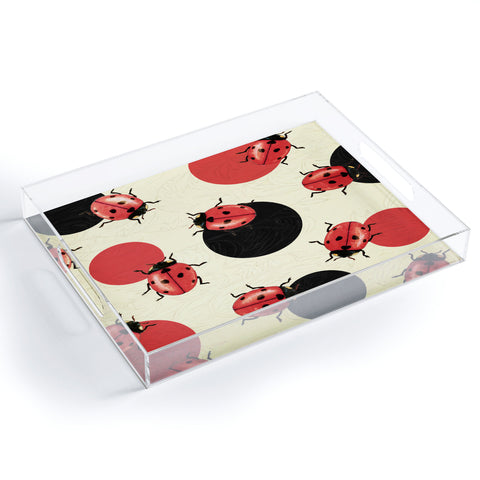 Belle13 Ladybird Polka Acrylic Tray