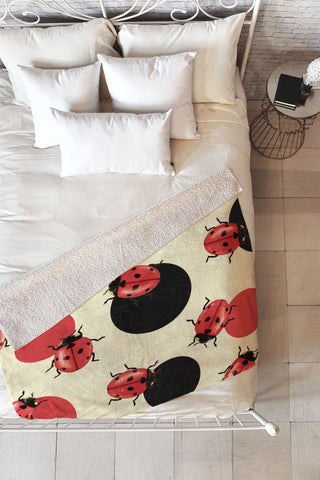 Belle13 Ladybird Polka Fleece Throw Blanket