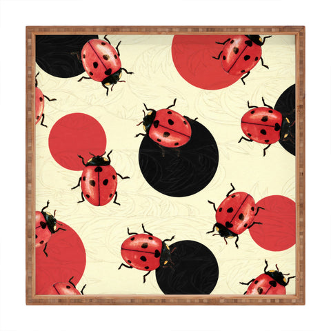 Belle13 Ladybird Polka Square Tray
