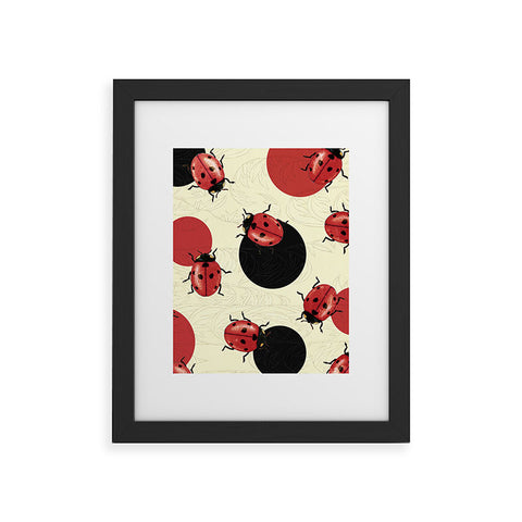 Belle13 Ladybird Polka Framed Art Print