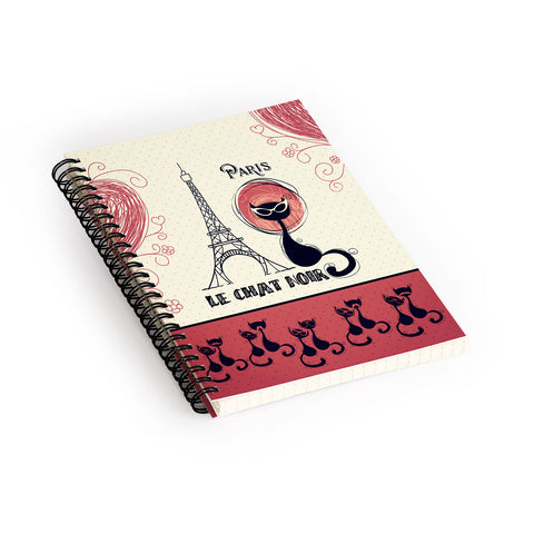 Belle13 Le Chat Noir Spiral Notebook