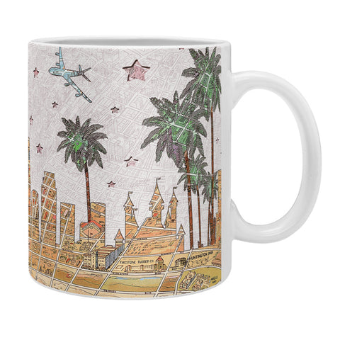 Belle13 Los Angeles Skyline Old Map Coffee Mug