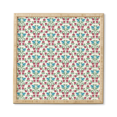 Belle13 Love and Peace floral bird pattern Framed Wall Art