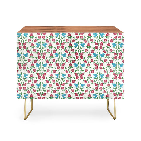Belle13 Love and Peace floral bird pattern Credenza