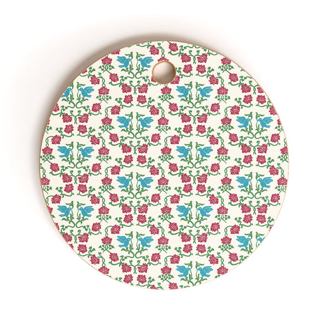 Belle13 Love and Peace floral bird pattern Cutting Board Round