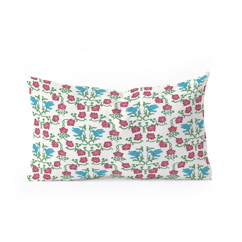 Belle13 Love and Peace floral bird pattern Oblong Throw Pillow