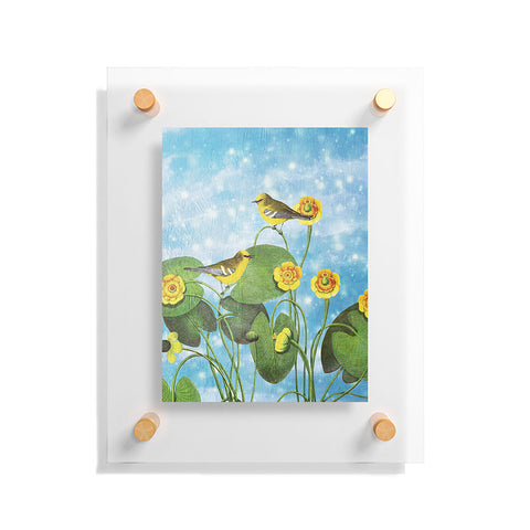 Belle13 Love Chirp on Water Lilies Floating Acrylic Print