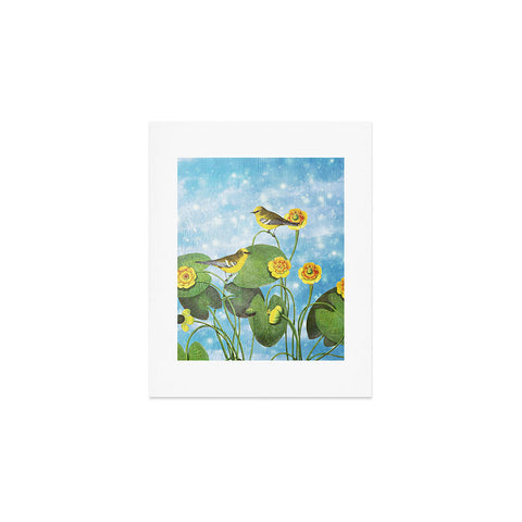 Belle13 Love Chirp on Water Lilies Art Print