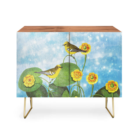 Belle13 Love Chirp on Water Lilies Credenza