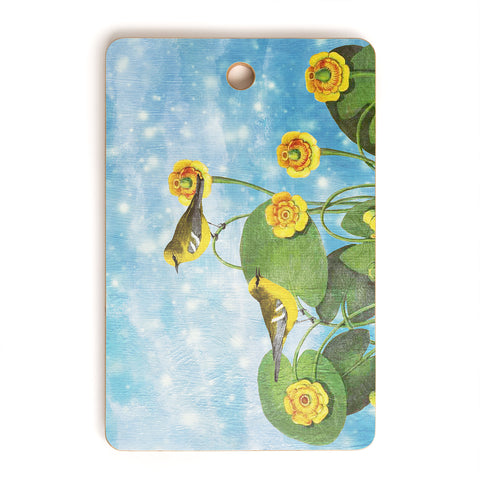 Belle13 Love Chirp on Water Lilies Cutting Board Rectangle