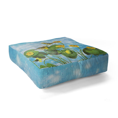 Belle13 Love Chirp on Water Lilies Floor Pillow Square