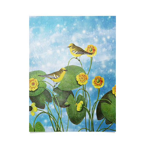 Belle13 Love Chirp on Water Lilies Poster