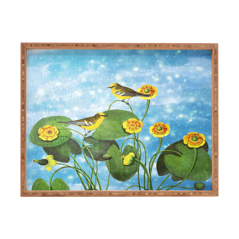 Belle13 Love Chirp on Water Lilies Rectangular Tray