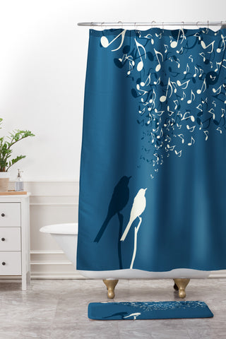 Belle13 Love Song Shower Curtain And Mat