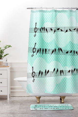 Belle13 Musical Nature Shower Curtain And Mat