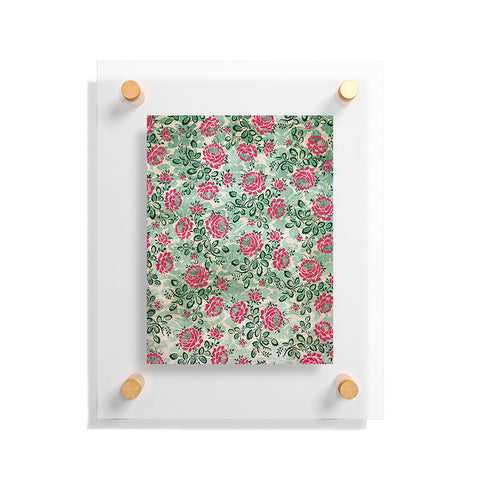 Belle13 Retro French Floral Pattern Floating Acrylic Print