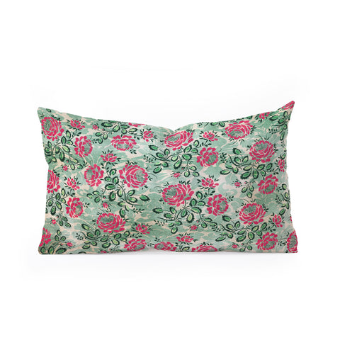 Belle13 Retro French Floral Pattern Oblong Throw Pillow