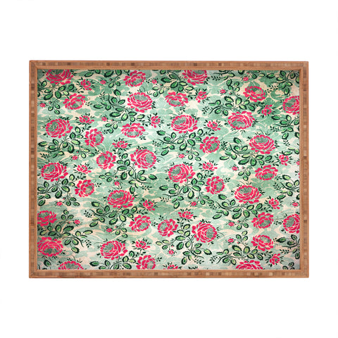 Belle13 Retro French Floral Pattern Rectangular Tray