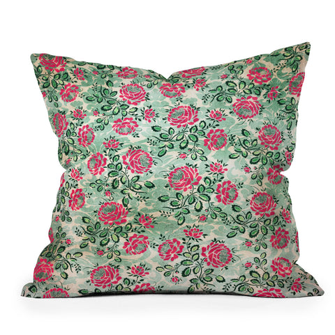 Belle13 Retro French Floral Pattern Throw Pillow