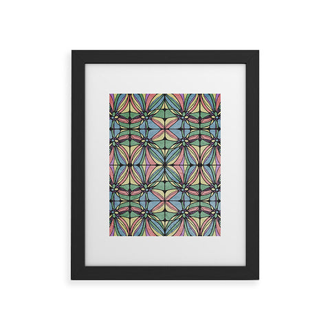Belle13 Retro Geometric Framed Art Print