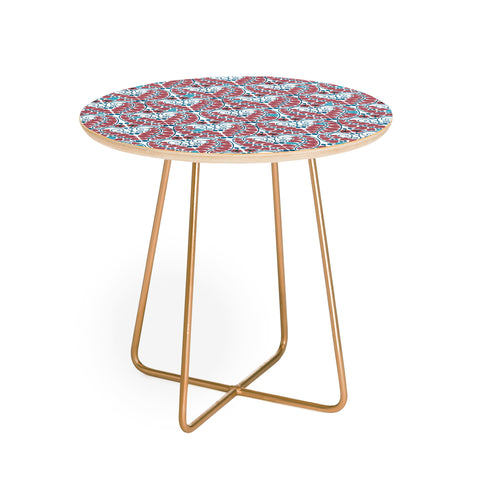 Belle13 Retro Love Pattern Round Side Table