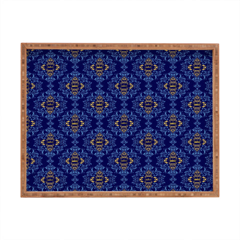 Belle13 Royal Damask Pattern Rectangular Tray