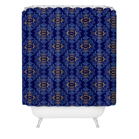 Belle13 Royal Damask Pattern Shower Curtain