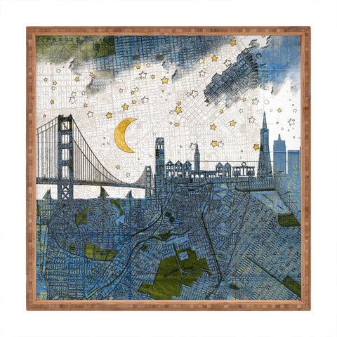 Belle13 San Francisco Starry Night Square Tray
