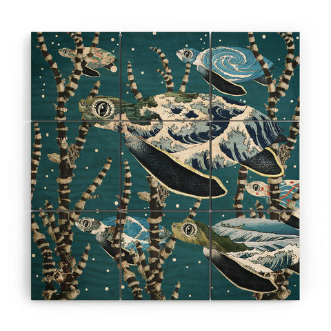 Belle13 Sea Turtle Migration Wood Wall Mural