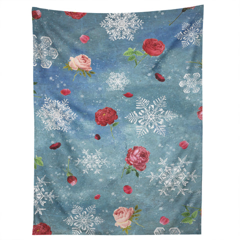 Belle13 Snow and Roses Tapestry