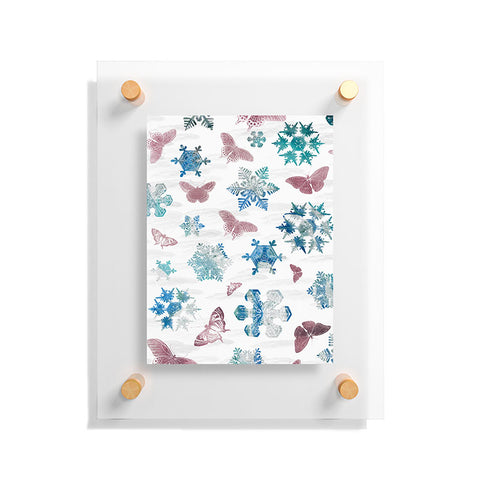 Belle13 Snowflakes and Butterflies Floating Acrylic Print