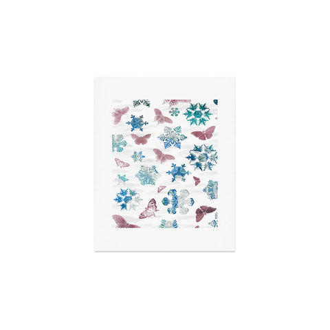 Belle13 Snowflakes and Butterflies Art Print