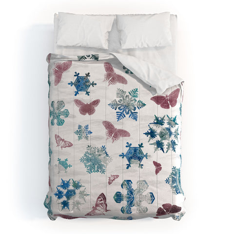 Belle13 Snowflakes and Butterflies Comforter
