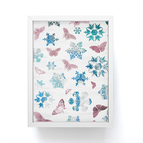 Belle13 Snowflakes and Butterflies Framed Mini Art Print