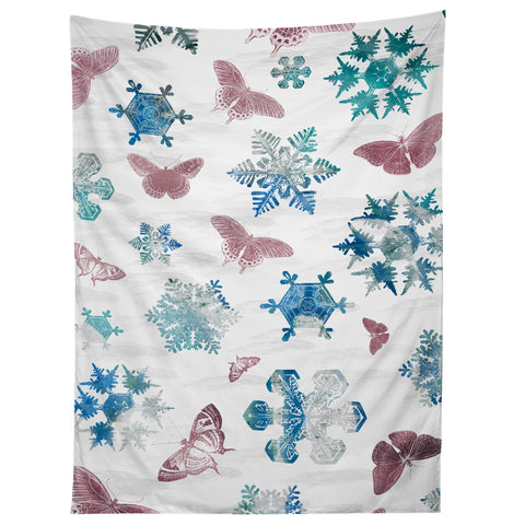 Belle13 Snowflakes and Butterflies Tapestry