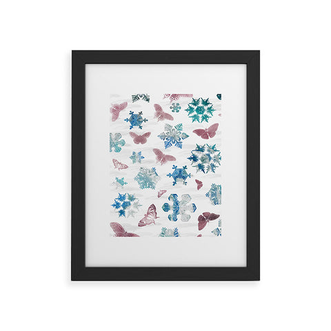 Belle13 Snowflakes and Butterflies Framed Art Print
