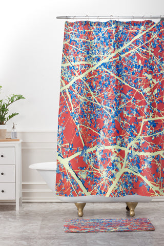 Belle13 Spring Abstract Shower Curtain And Mat