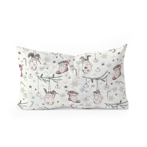 Belle13 Squirrel Heavenly Christmas Oblong Throw Pillow