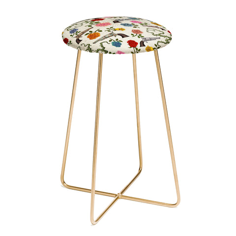 Belle13 Sweet Guns And Roses Counter Stool