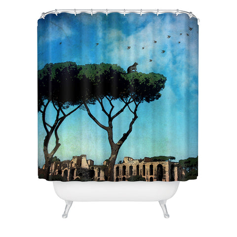 Belle13 The Cat King Of Rome Shower Curtain